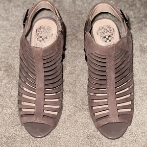 Vince Camuto Taupe Strappy Heels